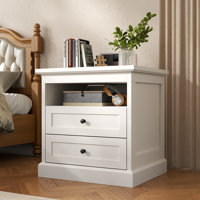 Nightstand With Hidden Drawer,night Stand,end Table With Hidden Storage Space,bedside Table With Open Shelf,2 Drawers Dresser For Bedroom,living Room,