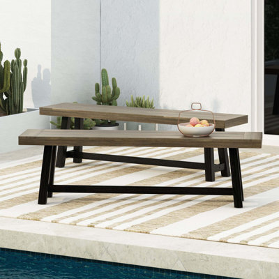 Acacia Outdoor Bench by 17 Stories