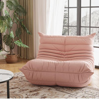 Bean Bag Chairs for Adults, L-Shape Memory Foam Couch Single Sofa Chair, Soft Teddy Material Cozy Comfy Reading Book Chairs, Floor Chair for Living Ro by Latitude Run