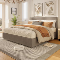 Bed Frame With Tufted Wingback Headboard, Platform Corduroy Upholstered Bed Frame With 4 Storage Drawers And Wooden Slats Support by Mercer41