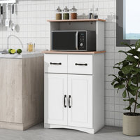 Modern Kitchen Cabinet, Pantry Storage Microwave Cabinet With Storage Drawer by Ophelia & Co.