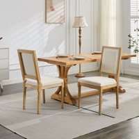 Fabric Dining Kitchen Chair,Louis Dining Chairs with Square Backrest and Exquisitely Carved Solid Wood Frame for Living Room, Kitchen by Ophelia & Co.