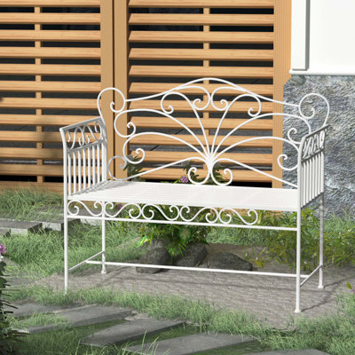 Outsunny 43" Garden Bench, Outdoor Patio Bench With Armrests by Winston Porter