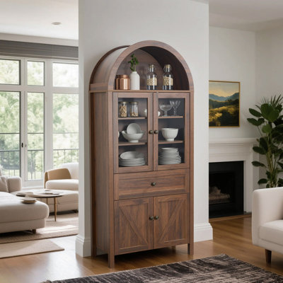 Mid-Century Modern Arched 6-Tier Display Cabinet