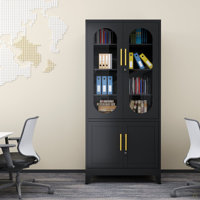 4-Tier Metal Decorative Office Filing Storage Cabinet With Lock And Adjustable Shelves by 17 Stories