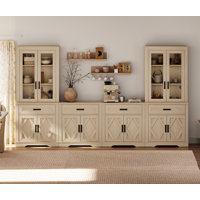 Glenford 4-In-1 73.3"H Tall Kitchen Pantry Storage Cabinet,Large Farmhouse Style Sideboard Buffet Cabinet Set Of 4 With Drawers And Shelves For Kitche by Winston Porter