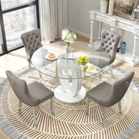 5-Piece Round Pedestal Dining Set by House of Hampton