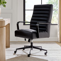 Anagrace Martha Modern Industrial Simple Assemble Faux Leather Swivel Tilting Office Chair with High Back by Wade Logan