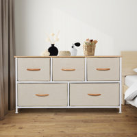 5-Drawer Double Dresser – 40" Wide, Stylish & Functional Storage Organizer For Bedroom by Ebern Designs