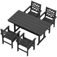 Outdoor Patio All Weather HDPE Dining Set Outdoor Patio All Weather Poly Dining Set Rectangular Table Poly Outdoor Chair