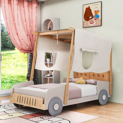 Car Bed With LED Lights And Pillow by Zoomie Kids