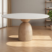 White Round Slate Top Conference Table by Latitude Run