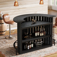 4-Tier Bar Table, Arc-Shaped Mini Home Bar Table with Footrest