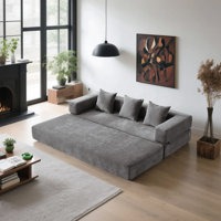 6-in-1 Modern Convertible Sleeper Sofa Bed with Pillows by Mercer41