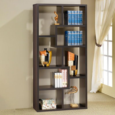 Modern Manufactured Wood Geometric Bookcase by Hokku Designs