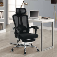 Mesh Ergonomic Office Chair with Footrest and Lumbar Pillow, Wheels 360 Swivel by Inbox Zero