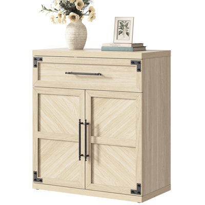 Chevron Accent Cabinet with Drawer & Adjustable Shelf by Gracie Oaks