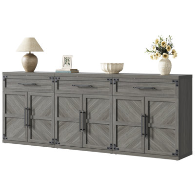 Chevron Accent Cabinet with Drawer & Adjustable Shelf by Gracie Oaks
