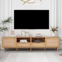 Rattan TV Stand For Tvs Up To 85