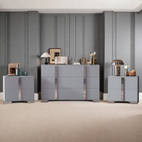 3-Piece Set Modern Bedroom Furniture Dresser Set with 2 Nightstands by Wrought Studio