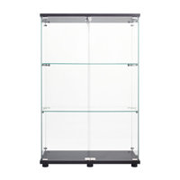 Two Door Glass Cabinet Glass Display Cabinet With 3 Shelves, Storage Cabinet, Display Cabinet, Glass Cabinet by Wrought Studio