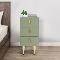Bedside Table Narrow Nightstand Narrow Side Table With 3 Drawers For Bedroom, Living Room