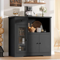 Kitchen Microwave Cabinets with Storage, Buffet Cabinet Sideboard with 3 Doors,1 Drawer and Adjustable Shelves, Pantry Storage Cabinet for Kitchen, Di by Lark Manor