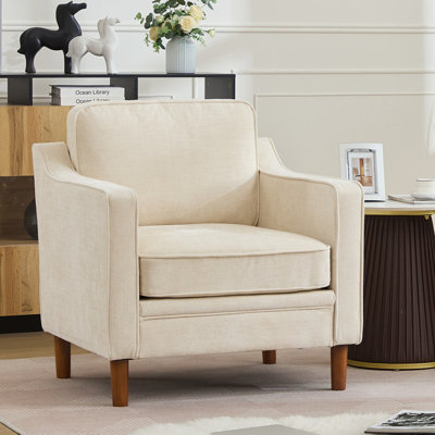 Azriah 32" W Modern Soft Upholstered Fabric Chair by Ebern Designs