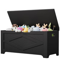 39.4" Storage Chest, Wooden Storage Bench with Safety Hinges, Easy Assembly, Large Toy Chest for Entryway, Living Room, Bedroom by Harper Orchard