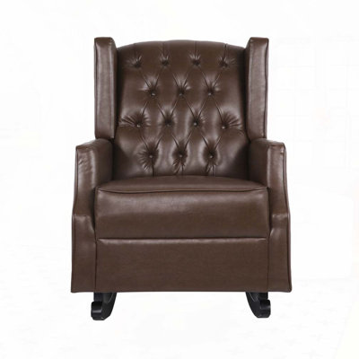PU Leather Rocking Chair