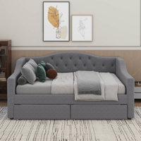 Twin XL Size Daybed With LED Belt And 2 Drawers