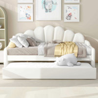 Upholstered Velvet Tufted Daybed with Trundle