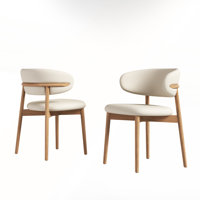 Mid-Century Modern Wood Feet Dining Chair Set of 2 for Any Room by Corrigan Studio
