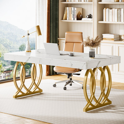 63" Executive Desk With Metal Base by Mercer41