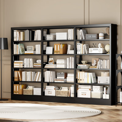 71" Metal Book Shelf, 5 Tier Bookshelf With Adjustable Shelves, 108.7"w Bookshleves And Bookcases, Heavy Duty Library Book Case, Expandable Combinat by Latitude Run