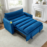 3-in-1 Multi-Functional Velvet Sleeper Couch Pull-Out Bed by Everly Quinn