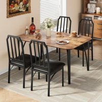 Kitchen Dining Table Set Chamfer Design, 5 Piece Dining Room Set With Cushion Seats by 17 Stories