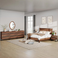 3-Piece Bedroom Furniture Set, 94.5 Inches Dresser & Chest With 9 Drawers, 2 Nightstand With 2 Drawers, Side Table For Bedroom, Bedroom Furniture Set by Ebern Designs