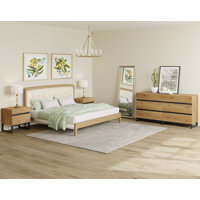 3-Piece Bedroom Furniture Set, 63 Inches Dresser &Chest With 6 Drawers, 2 Nightstand With 2 Drawers, Side Table For Bedroom, Bedroom Furniture Set by Ebern Designs