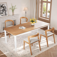 79" Industrial Farmhouse Dining Table for 6-8, Heavy Duty Metal Legs & Wood Top, Rustic Kitchen Table for Living/Dining Room by 17 Stories
