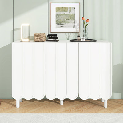 Modern Minimalist Shoe Cabinet With 5 Legs, Sideboard Buffet Cabinet With Adjustable Shelves, Large Storage Cabinet by Hokku Designs