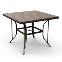 Hainer Square Rattan Outdoor Dining Table with Parasol Hole for 4 People