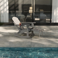 4-in-1 Multifunctional Folding Adirondack Rocking Chair with Retractable Ottoman by Highland Dunes