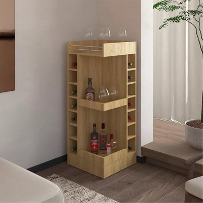 Corner Bar Cabinet With Wine Rack And Open Shelf by Ivy Bronx