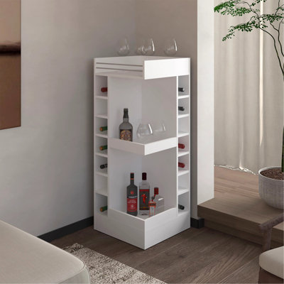 Corner Bar Cabinet With Wine Rack And Open Shelf by Ivy Bronx