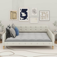 Queen Size Upholstered Daybed With 4 Support Legs by Lark Manor