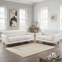 Cureton 2-Piece Modern & Contemporary Living Room Set - Textured Loveseat and Sofa with Durable Plywood Frame, Comfortable Foam & Pocket Coils, Revers by George Oliver