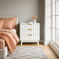 3 Drawer Dresser With Fluted Panel Design by Ebern Designs