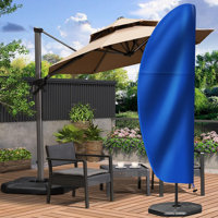 Cantilever Umbrella Cover 9FT To 14FT Waterproof With Sturdy Zipper, Patio Umbrella Covers For Outdoor Umbrellas, Offset Hanging Parasol Cover 420D Ox by Arlmont & Co.