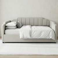 Linen Upholstered Daybed With Spacious Underbed Storage, Full Size - Durable Solid Wood Frame by Latitude Run